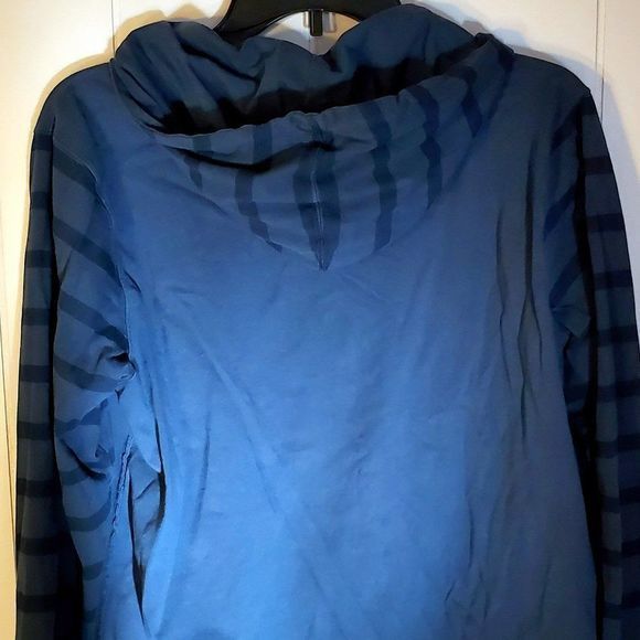 Nike Hoodie Full Zip Striped Sleeve Blue Mens Sweatshirt - Picture 3 of 7